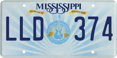 MS license plate LLD374