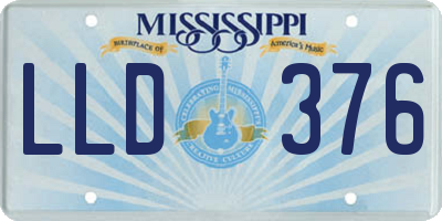 MS license plate LLD376
