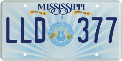 MS license plate LLD377