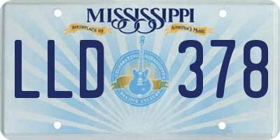 MS license plate LLD378