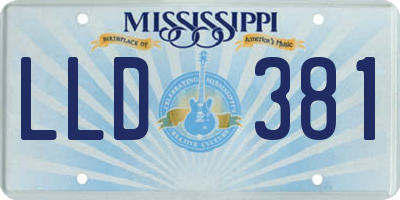 MS license plate LLD381