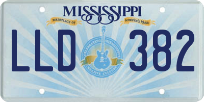 MS license plate LLD382