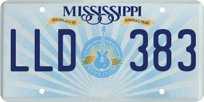 MS license plate LLD383