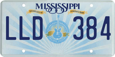 MS license plate LLD384