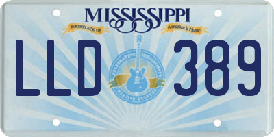 MS license plate LLD389