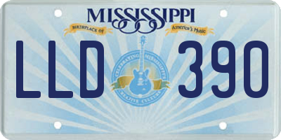 MS license plate LLD390