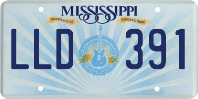 MS license plate LLD391
