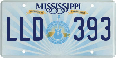 MS license plate LLD393