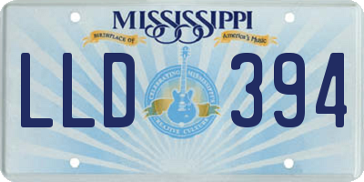 MS license plate LLD394