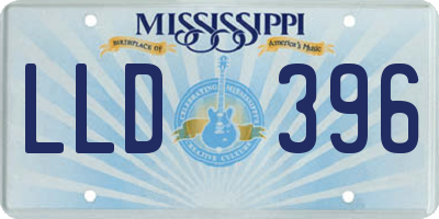 MS license plate LLD396