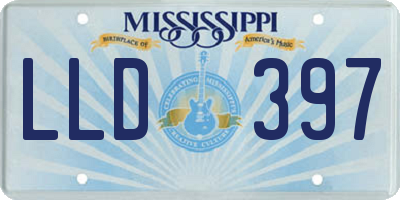 MS license plate LLD397