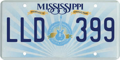 MS license plate LLD399
