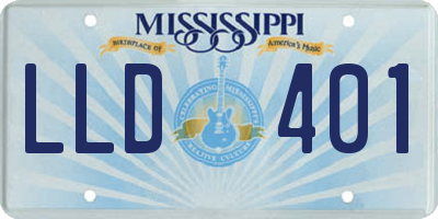 MS license plate LLD401