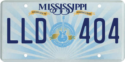 MS license plate LLD404