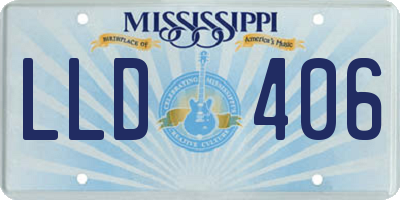 MS license plate LLD406