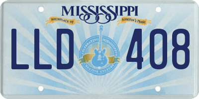 MS license plate LLD408