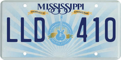 MS license plate LLD410
