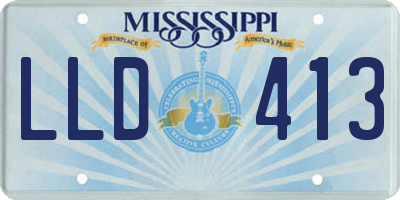 MS license plate LLD413