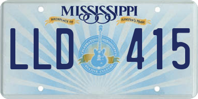 MS license plate LLD415