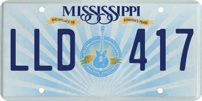 MS license plate LLD417