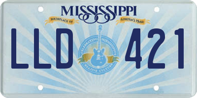 MS license plate LLD421