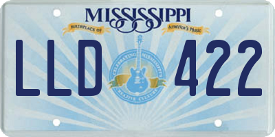 MS license plate LLD422