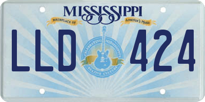 MS license plate LLD424