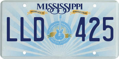 MS license plate LLD425