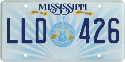 MS license plate LLD426