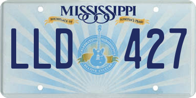 MS license plate LLD427