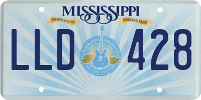 MS license plate LLD428