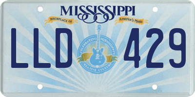 MS license plate LLD429