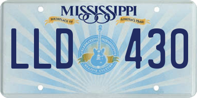 MS license plate LLD430