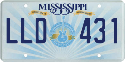 MS license plate LLD431