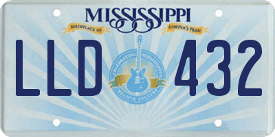 MS license plate LLD432