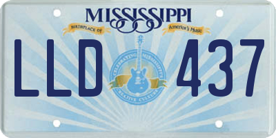 MS license plate LLD437