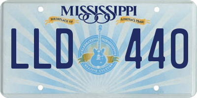 MS license plate LLD440