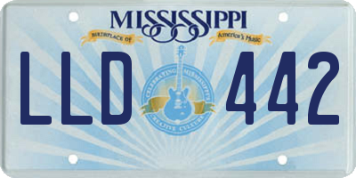MS license plate LLD442