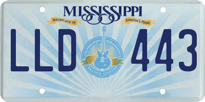 MS license plate LLD443
