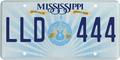 MS license plate LLD444