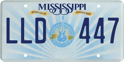 MS license plate LLD447
