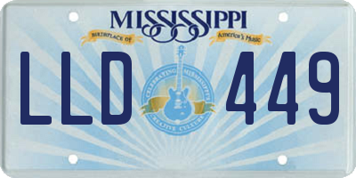 MS license plate LLD449