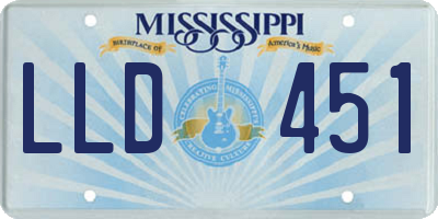 MS license plate LLD451