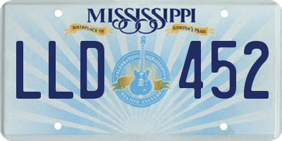 MS license plate LLD452