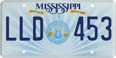 MS license plate LLD453