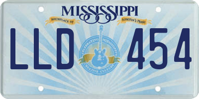 MS license plate LLD454