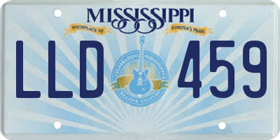 MS license plate LLD459