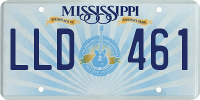 MS license plate LLD461