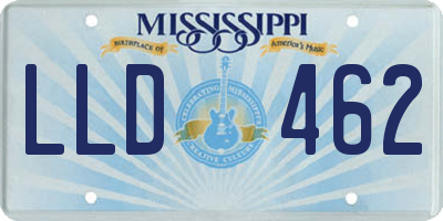 MS license plate LLD462