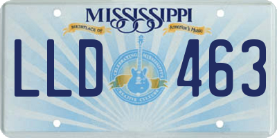 MS license plate LLD463
